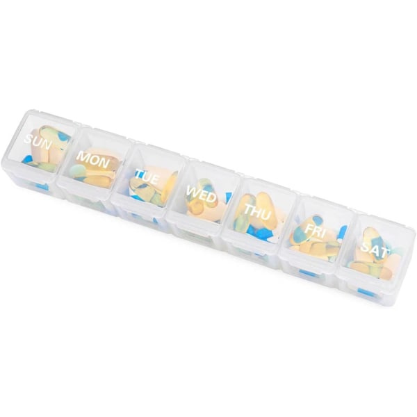 IC Extra stor pilleboks til ugen, daglig organizer (hvid)