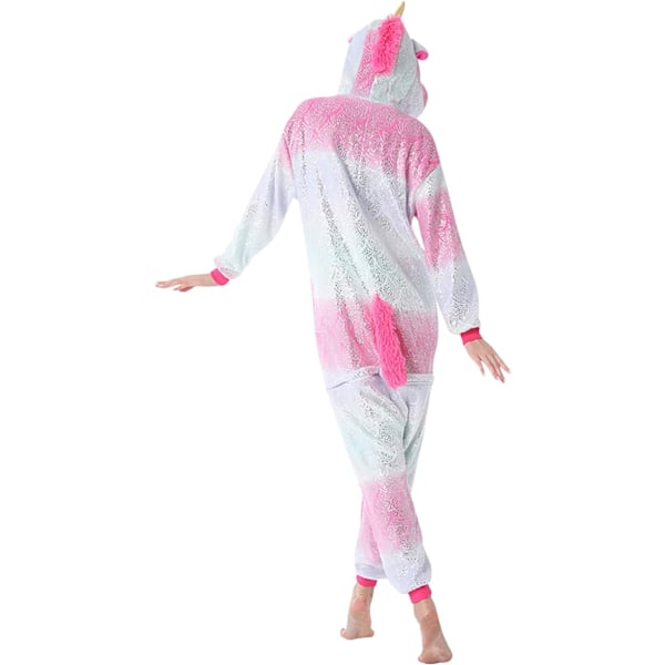 Onesies til kvinder, Onesies til voksne mænd, Pyjamas Onesies, Enhjørning, Flannels pyjamas, Dyre Onesies, 3D hættetrøjer, Halloween, Julekostumer SILVER L