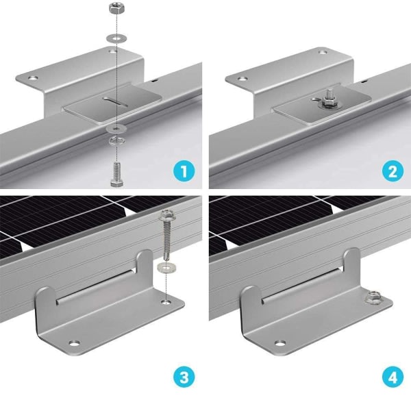 4 forkrommede skruer for montering av solpaneltilbehør