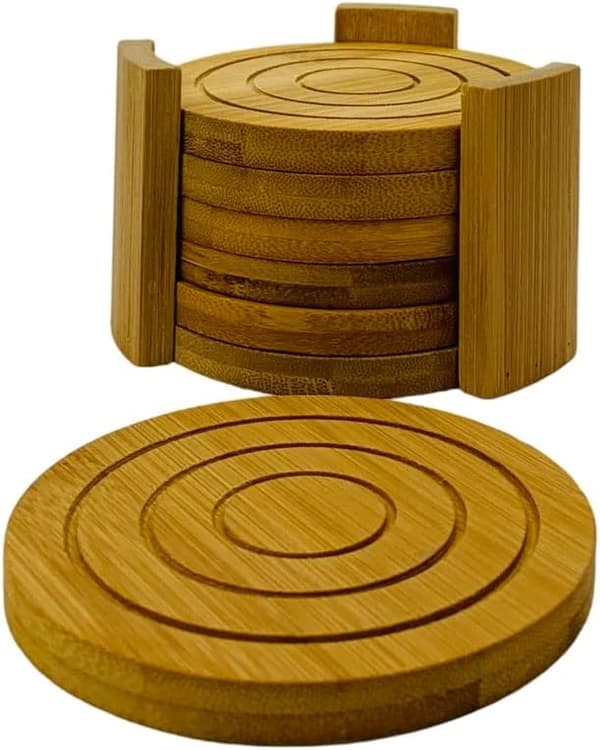 Coaster Set - Diameter - 10 - cm - with - Stand - Simplicity - Temperature Resistance - Light - Household Coffee - 6 - Pieces