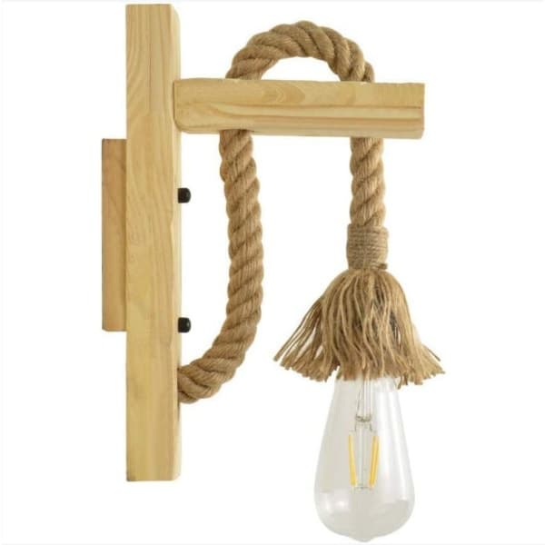 IC Vegglampe i vintage design, hamptau i tre