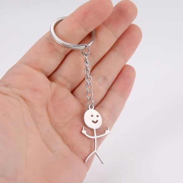 Rolig smiley teckenspråksnøglering langfinger C IC