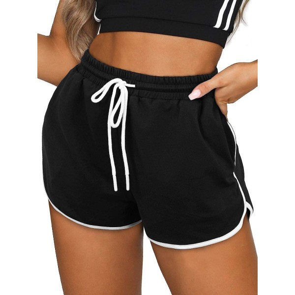 IC Träningsshorts för kvinnor med fickor Tie Dye Athletic Shorts 1-svart Stor