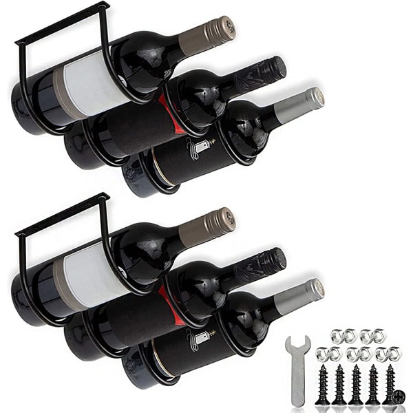 2 uppsättningar väggmonterade vinhylla bänkskiva vinskåp vinskåp multifunktionsdisplayställ