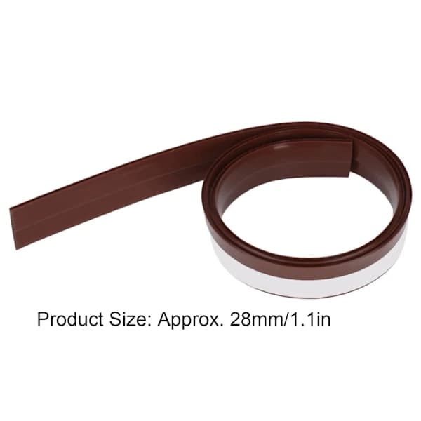 Door Soundproofing 28mm/1.1in Round Hole Silicone Protective Durable Replaceable Easy Sealing Strip for Room Brown