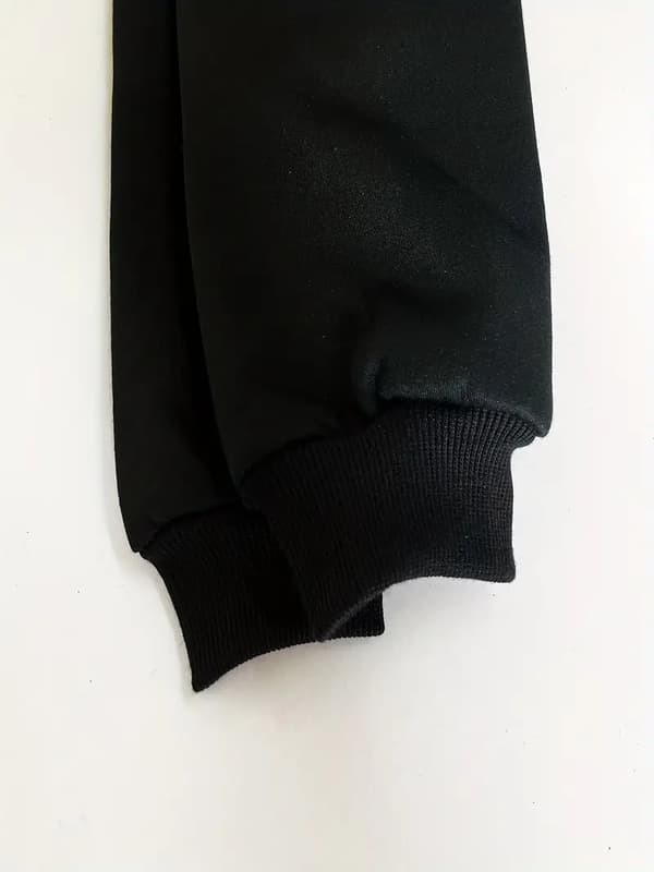 Solid Kænguru Lomme Hoodie, Casual Langærmet Hoodie Til Efterår & Vinter, Damebeklædning Sort black M