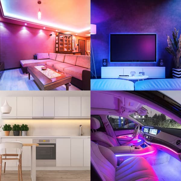 5M LED-lysstribe, intelligent app-styring, RGB LED-lysstribe, Bluetooth-forbindelse, USB-interface 5M 5 M