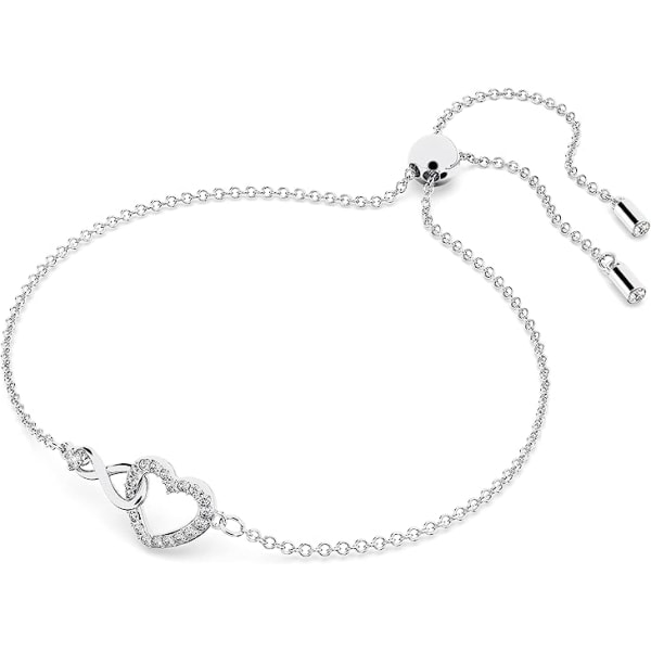 IC Swarovski Infinity Heart Jewelry Collection, halsband och armband, roséguld och rhodiumfärgad finish, klara kristaller
