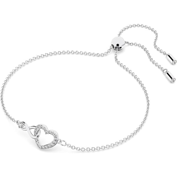 IC Swarovski Infinity Heart Jewelry Collection, kaulakoru ja rannekoru, ruusukulta ja rodiumipinnoite, kirkkaat kristallit