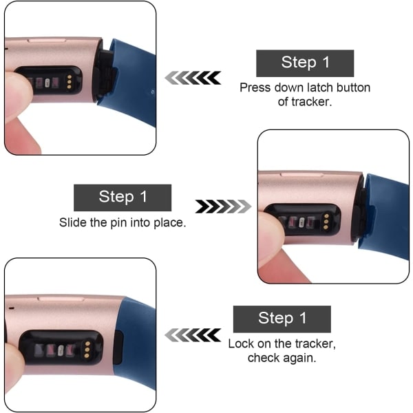 IG Band kompatibel med Fitbit Charge 4 / Fitbit Charge 3 / Sort/Blå/Hvid/Grå Lille