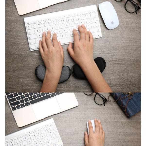 IC Sort Langsom Tilbagefjedrende Musmåtte, Memory Foam, Mekanisk Tastatur, Håndledsstøtte, Håndledsstøtte, Computer