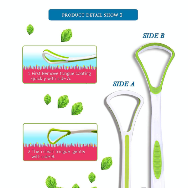 IC [mjuk silikon] 3-delads sæt til tungskrapa - Premium orale skrapor for effektive botemedel mod dårlige andedräkt - Komplette sopningssatser