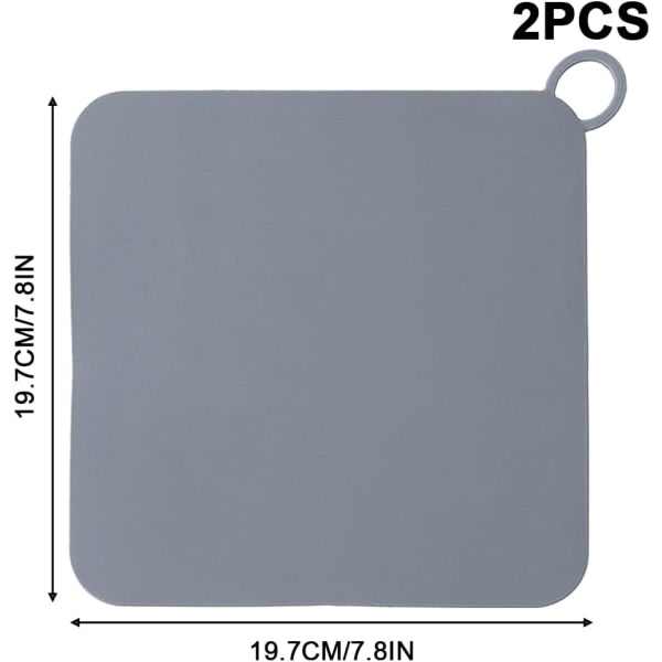 IC 2 ST Luktsäker fyrkantig cover av silikon, Köksdiskpropp, Avloppshårfångare för kök Badrum Tvättstugor (grå)