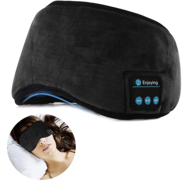 IC Bluetooth sovmask hörlurar sömn resemusik ögon svart