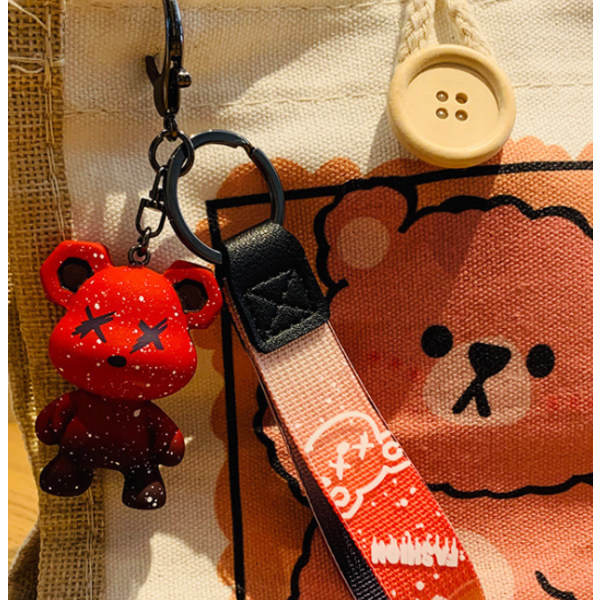 GroupM Gradient Doll Bear Nøglering (Farveskiftende Bear-Rød Gradient (uden kort) IC