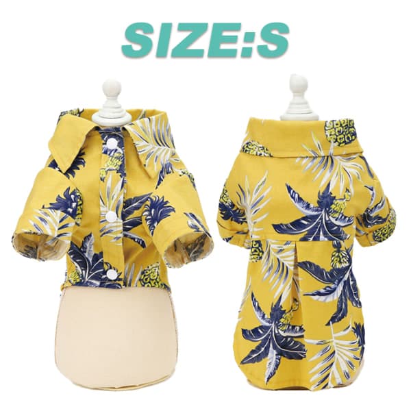 IC Hundtröja Hawaiian valpkläder, printed lapelväst S