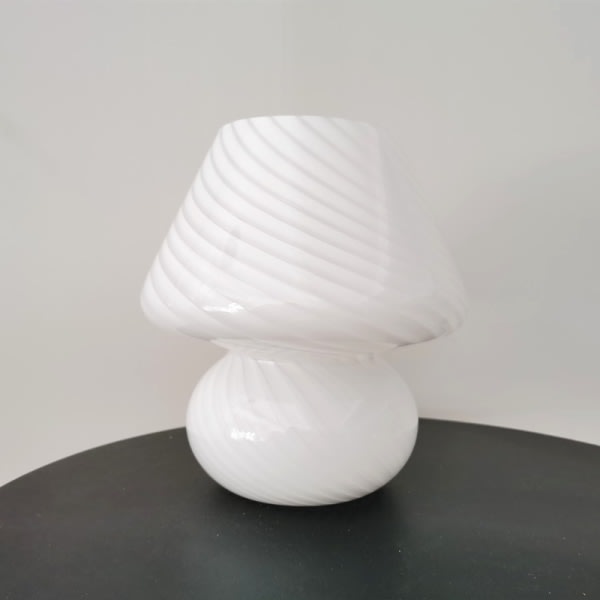 IC Svamplampa,Glass svamp Sängbordslampa Genomskinlig Murano Vintage Style Randig Liten Nattduksbord Skrivbordslampa Swirl Light