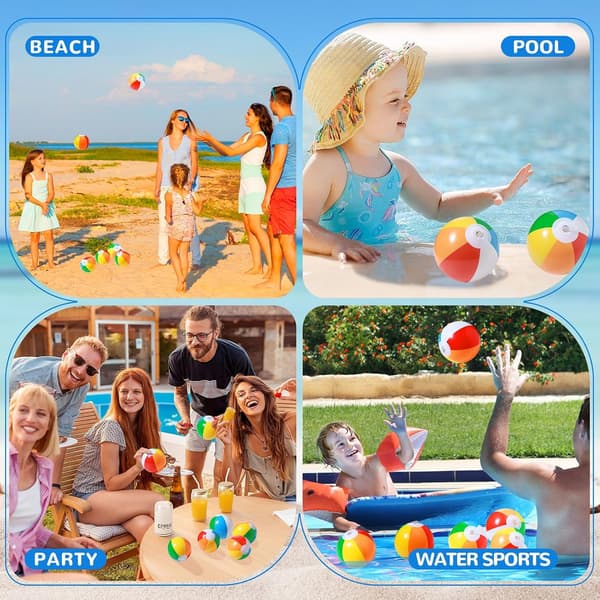 28-pak Mini Strandbolde - 13 cm - Oppusteligt Legetøj til Pool & Strand