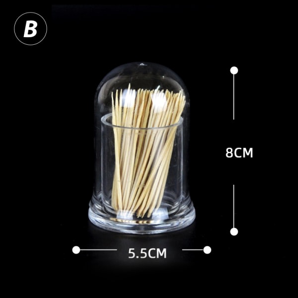 IC Tyk Akryl Tandpirkereæske Transparent Tandpirkereflaske Rund Firkantet Hoteltandpirkere Kreativ Opbevaringsboks B