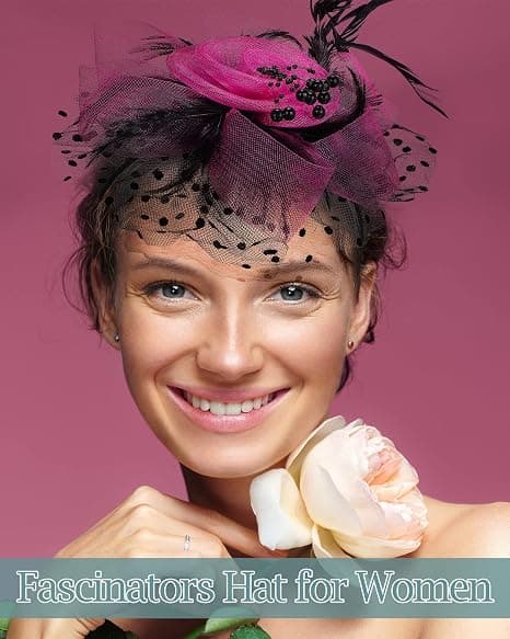 8-dele Fascinatorsæt til kvinder - Blomster og fjer - Retro - Bryllup og fest