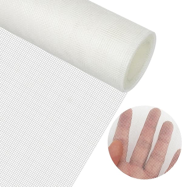 Erstatningsnet - kæledyr - 120 - 250 - cm - Hvid - Ridsefast - Universal - vinduesnet - indsatsvinduesnet - Glasfibervinduesnet