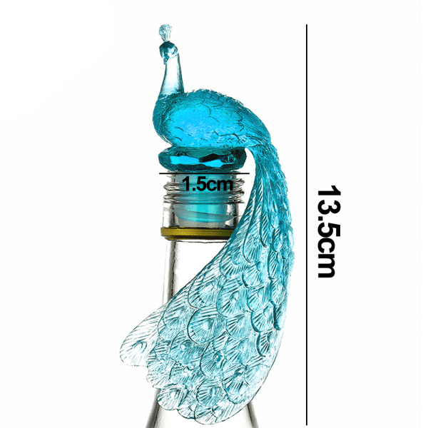 Silikon vinflaskeprop Peacock Creative vinprop
