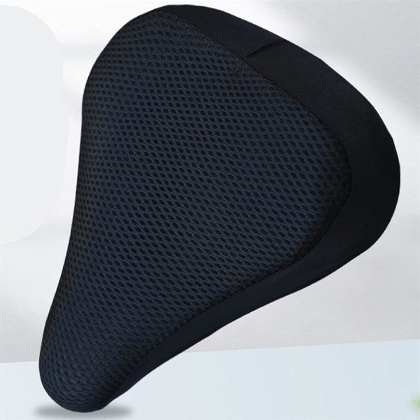 IC Cover Andningsbart mesh, halkfritt vadderat cover för MTB-sadel och landsvägscykelsadel, svart