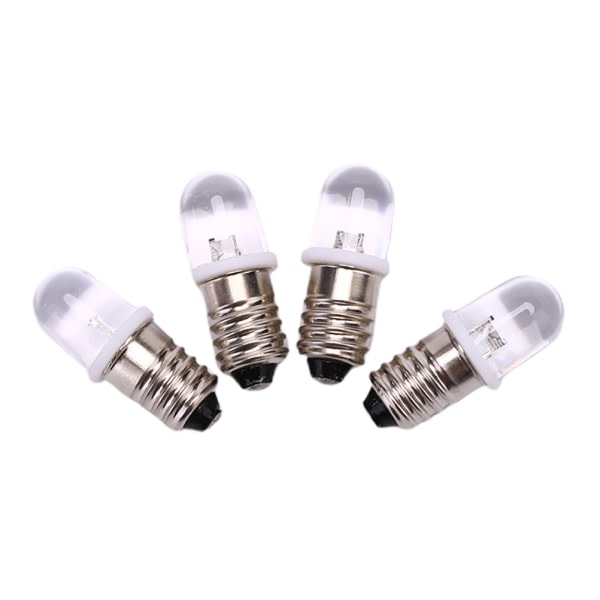 IC 5 st E10 LED-lampa DC 3V 4,5V Instrumentlampa Indikatorlampa vit DC3V