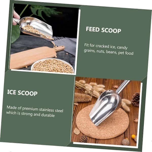 Stainless Steel Ice Scoop for Ice Maker with Ergonomic Grip, Easy to Clean, Versatile Use in Kitchen and Bar