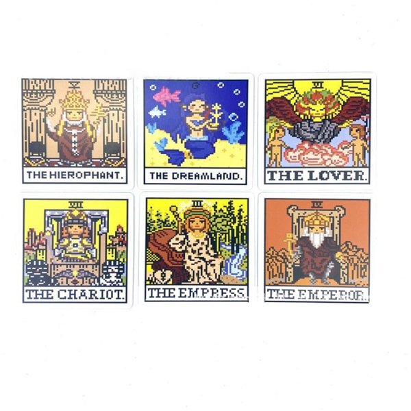 IC 1 Æske 8 Bit Fantasy Tarot Kort Dæk Spådom Divination Familie P