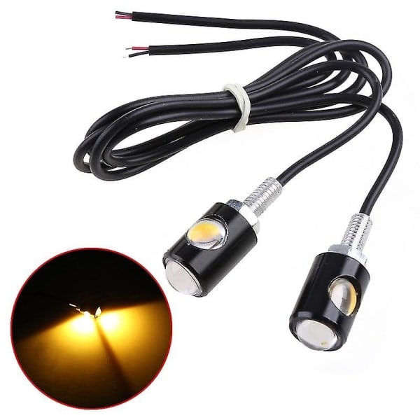 IC 1 par Universal Motorcykel LED Mini Eagle Eye Form Nummerpladelys Dekorative Lamper Baglygte