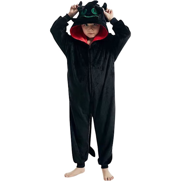 Barn/Unisex Fancy Dress Djurdräkt Onesie Pyjamas Jumpsuit Cosplay Kigurumi Jul Halloween Maskerad Toothless 130