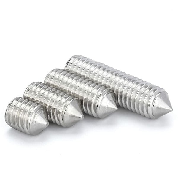 M6 Koniske Settskruer Rustfritt Stål Sekskant Settskruer Allen Festemidler Punktskruer M6×20mm, 20 stk