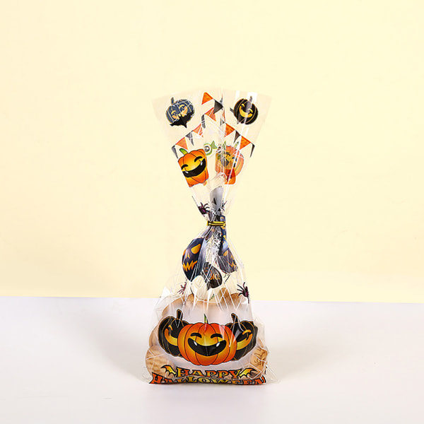 IC 50 st Halloween-cellofangodispåsar Pumpkin Witch Mönstrad S