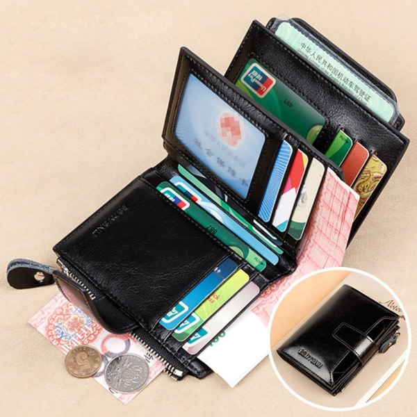 IC Plånbok Herr RFID-skydd Äkta, vertikal plånbok, för fars dag