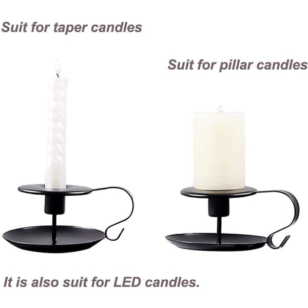 IC NOE Svart Ljushållare For Taper Candles