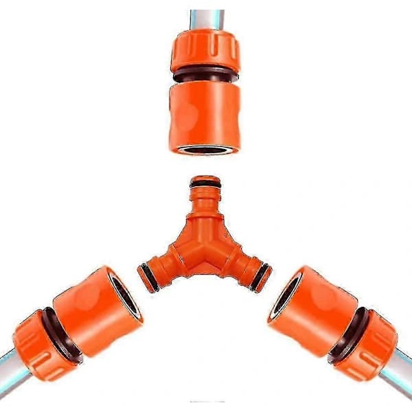 Garden Hose Y-Connector Quick Connect Leak-Proof 3-Way Splitter Easy Use 16mm Diameter 3-Pack XiXi