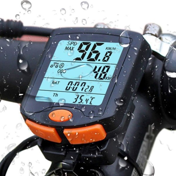 IC Cykel Hastighetsmätare Vägmätare Varning Stoppur Multi Vattentät 4-linjers display med baggrundsbelysning