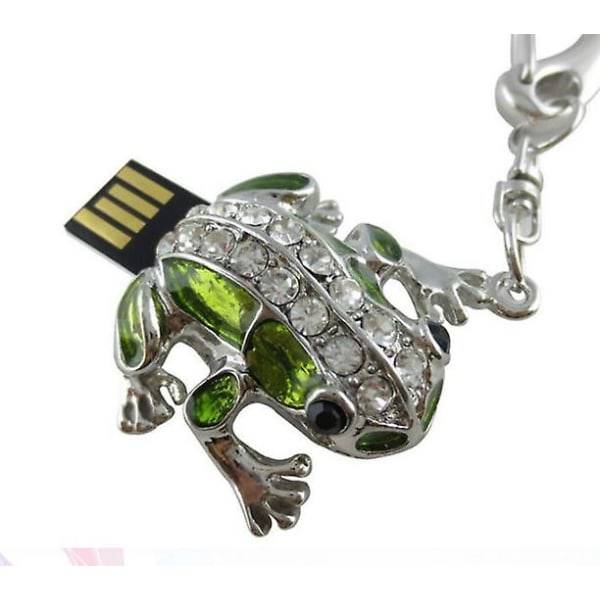 Kristalli-sammakko avaimenperä USB-muistitikku USB 2.0 Flash Drive Pen Drive Ulkoinen tallennustila (64 Gt) IC