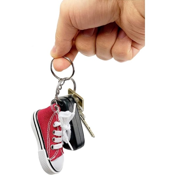 12-pack realistisk Sneaker-nyckelringer mangefargede med nøkkel IC