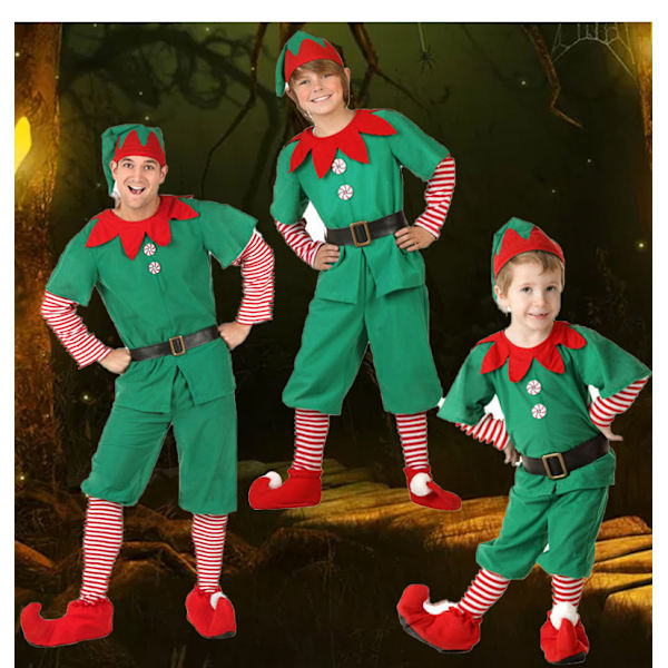 Nye jule-alvedrakter for barn, cosplay-kostymer for voksne menn og kvinner, julekostymer, forestillingskostymer Men's 170cm