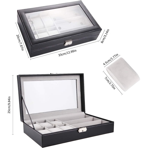 IC Watch Box Glasögon Förvaringsbox, Syntetläder Watch Display