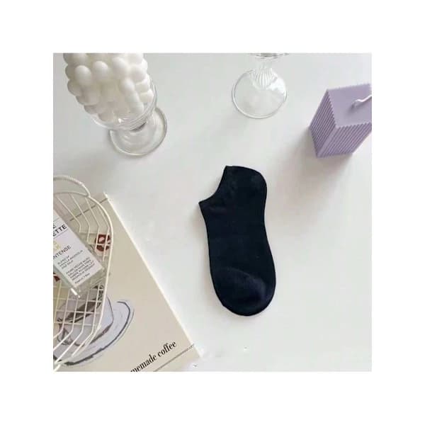 5 Pairs Black White Grey Solid Thin Short Socks, Simple Versatile Casual Invisible Socks White One-size White one-size
