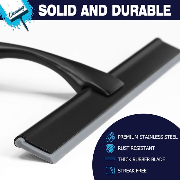 IC Duschsqueegee, universal squeegee i rostfritt stål för badrum, duschdörrar, speglar, kakel och bilfönster
