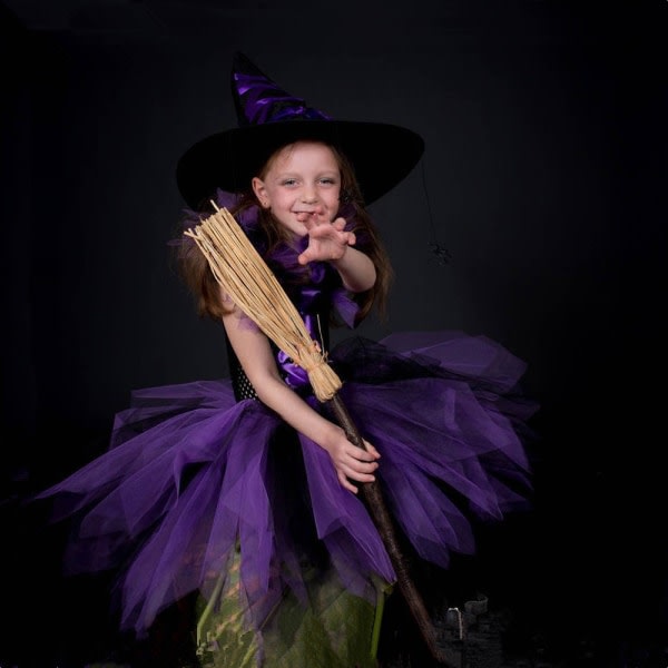 Halloween Vampyrhäxadräkt för flickor med hatt