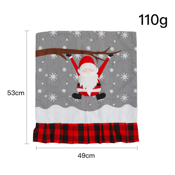 Ny Jul Gingham Broderi Gammal Man Stolsöverdrag Hotell Restaurang Heminredning Stolryggskydd Stolsöverdrag 53*49cm
