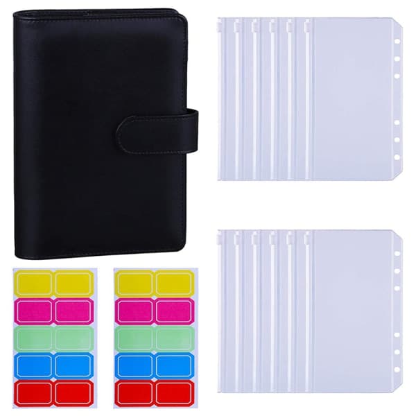 IC 12 stk. A6 mappe lommer med A6 PU læder cover