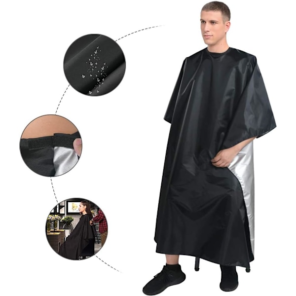 Frisörkappa Barber Cape, Klippkappor, Vattentät Frisörkappa i Full Längd för Hårstyling, Klippningar och Färgningar A