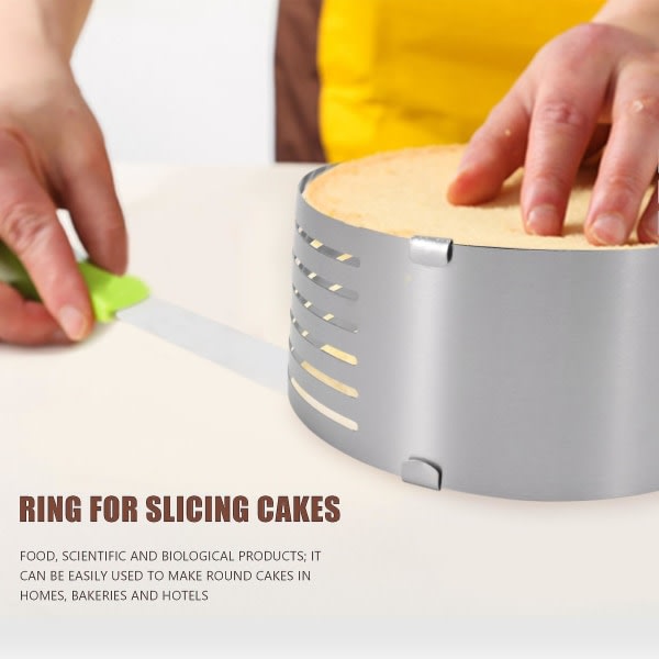 Tårtring med mindre stål, 6-lagers justerbar tårtskärare, tårtskärare