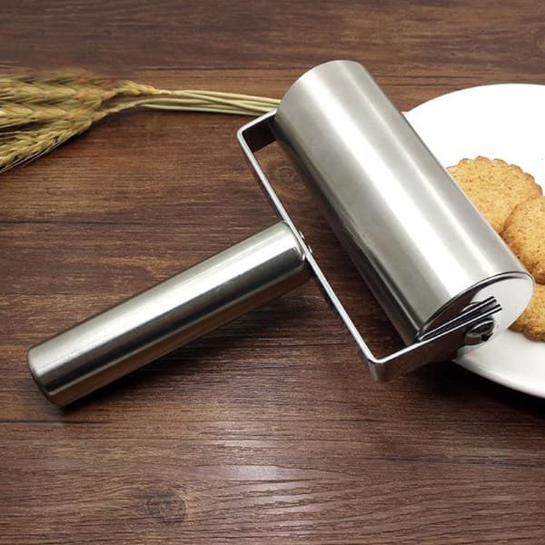 IC Rustfritt Stål Kjevle Bakverk Pizza Fondant Bakers Roller C